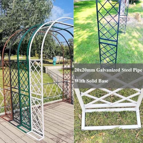 Arche de jardin en métal crème structure renforcée 140 x 230 cm - 2