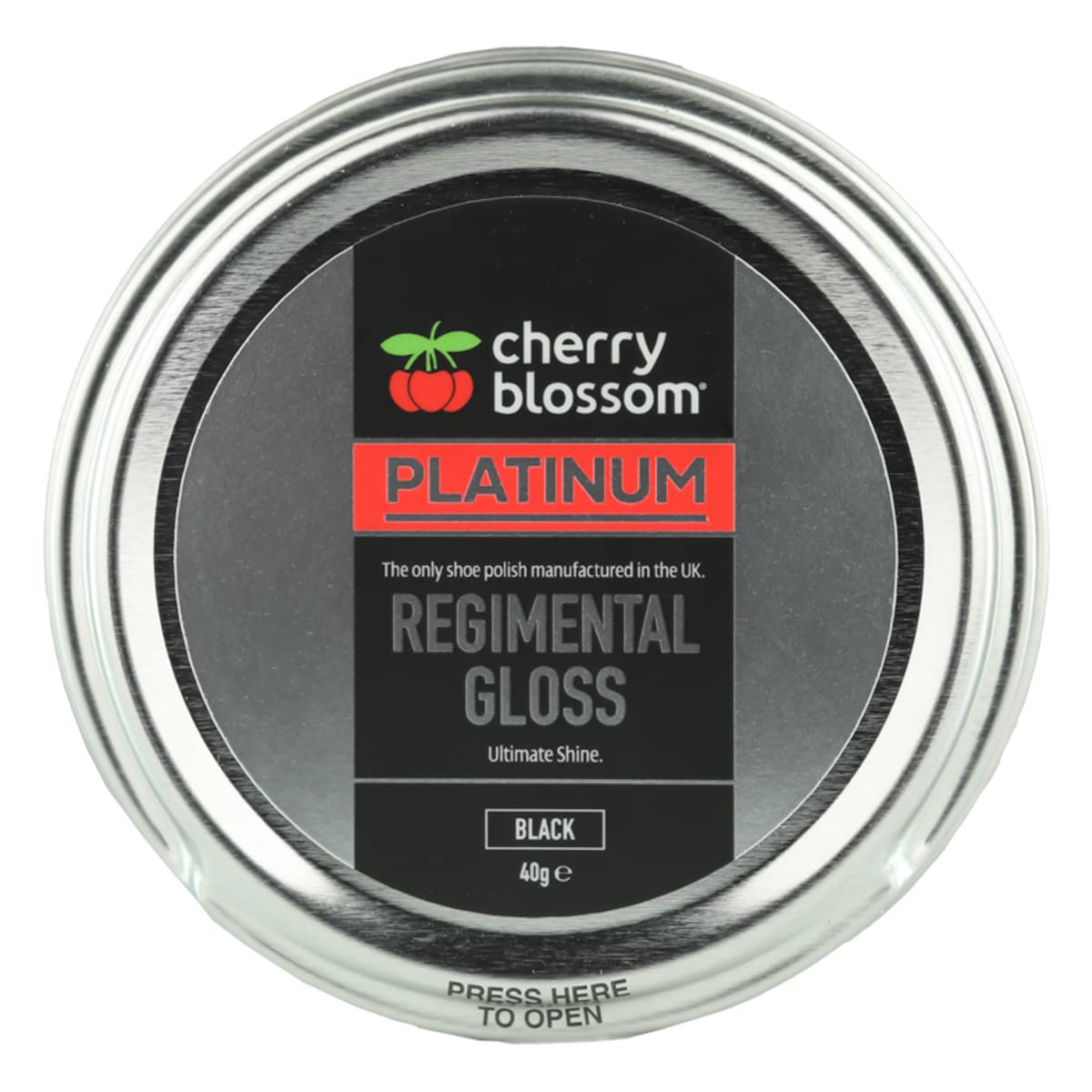 Footwear Regimental Gloss Shoe Polish, Black, 40g, Black, 40G