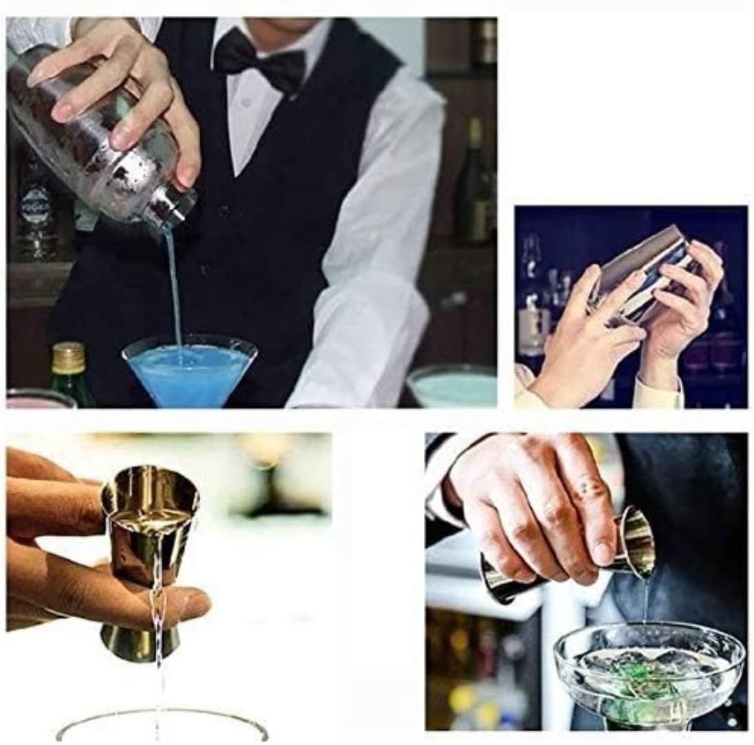 Shaker À Cocktail pour Mélanger Boissons Ensemble De Bar 10 Pièces Ensemble De Shaker À Cocktail avec Support Kit De Barman À Domicile avec Outils De Bar pour Bar Fête(550ml)