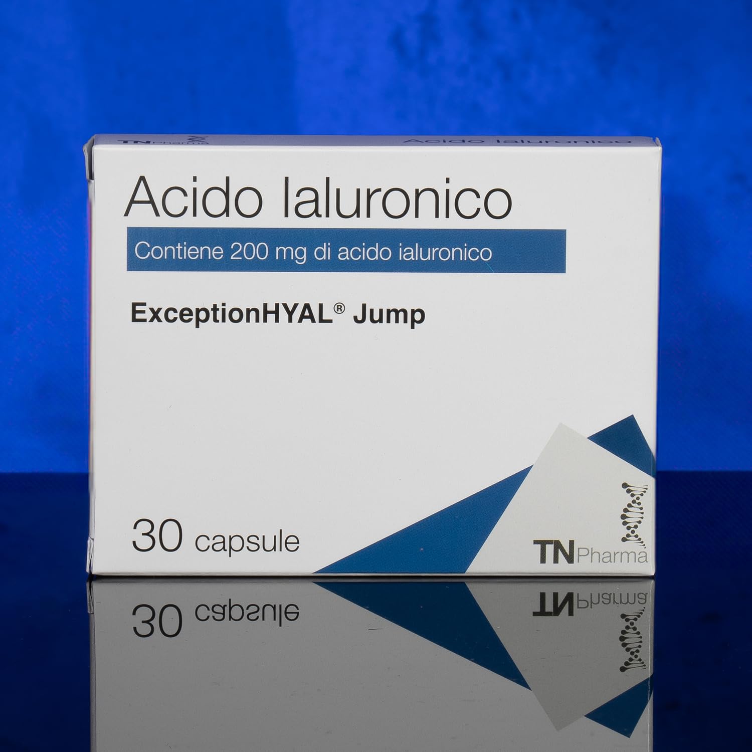 Tn Pharma Acido Ialuronico ExceptionHYAL Jump, 200mg, 30 Capsule, Neutro, Integratore per Articolazioni e Tessuti, 16.8g, Vegano, Senza Glutine, Senza Lattosio
