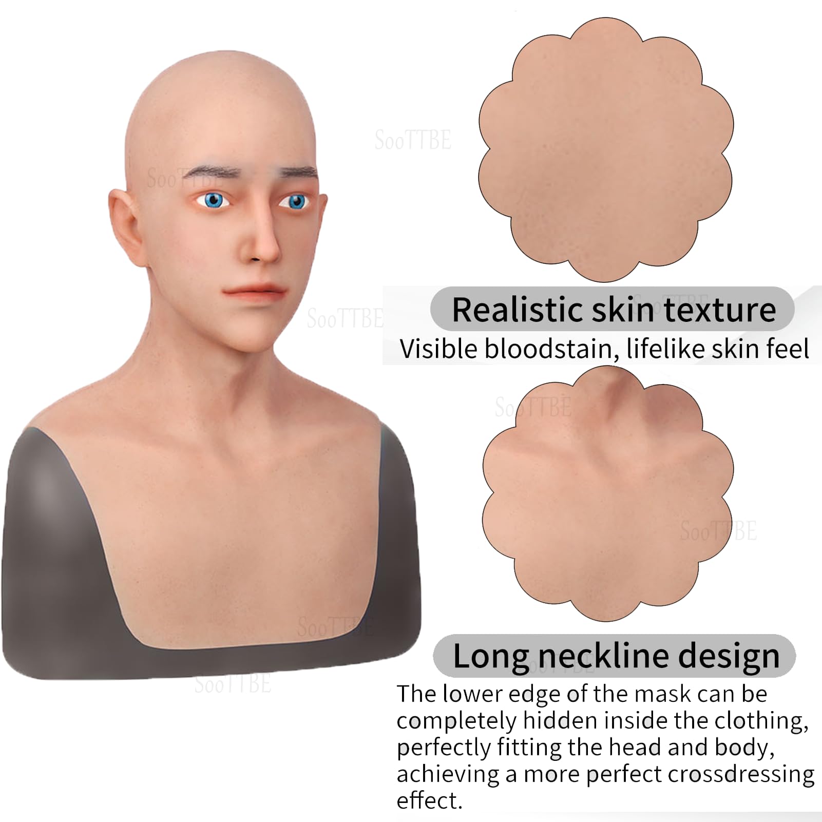 Masques RéAlistes en Silicone pour Hommes, Beau Visage Complet pour Jeunes Hommes, pour Cosplay, Costumes d'halloween