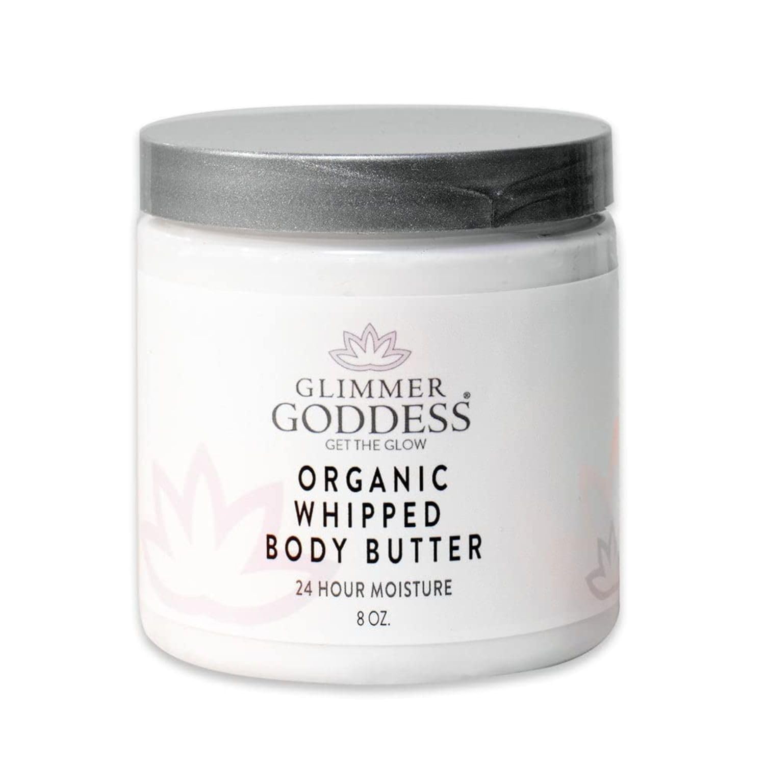 GLIMMER GODDESSOrganic Whipped Body Butter for Women - Moisturizer Cream with Shea & Cocoa Butter, Almonds & Coconut Oil - Unscented, 8oz