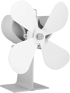 Wentylator piecowy, piec 4-łopatkowy Wentylator kominowy Piec na drewno Wentylator na ciepło Piec Wentylator kominowy Rozprowadzanie ciepła (biały)