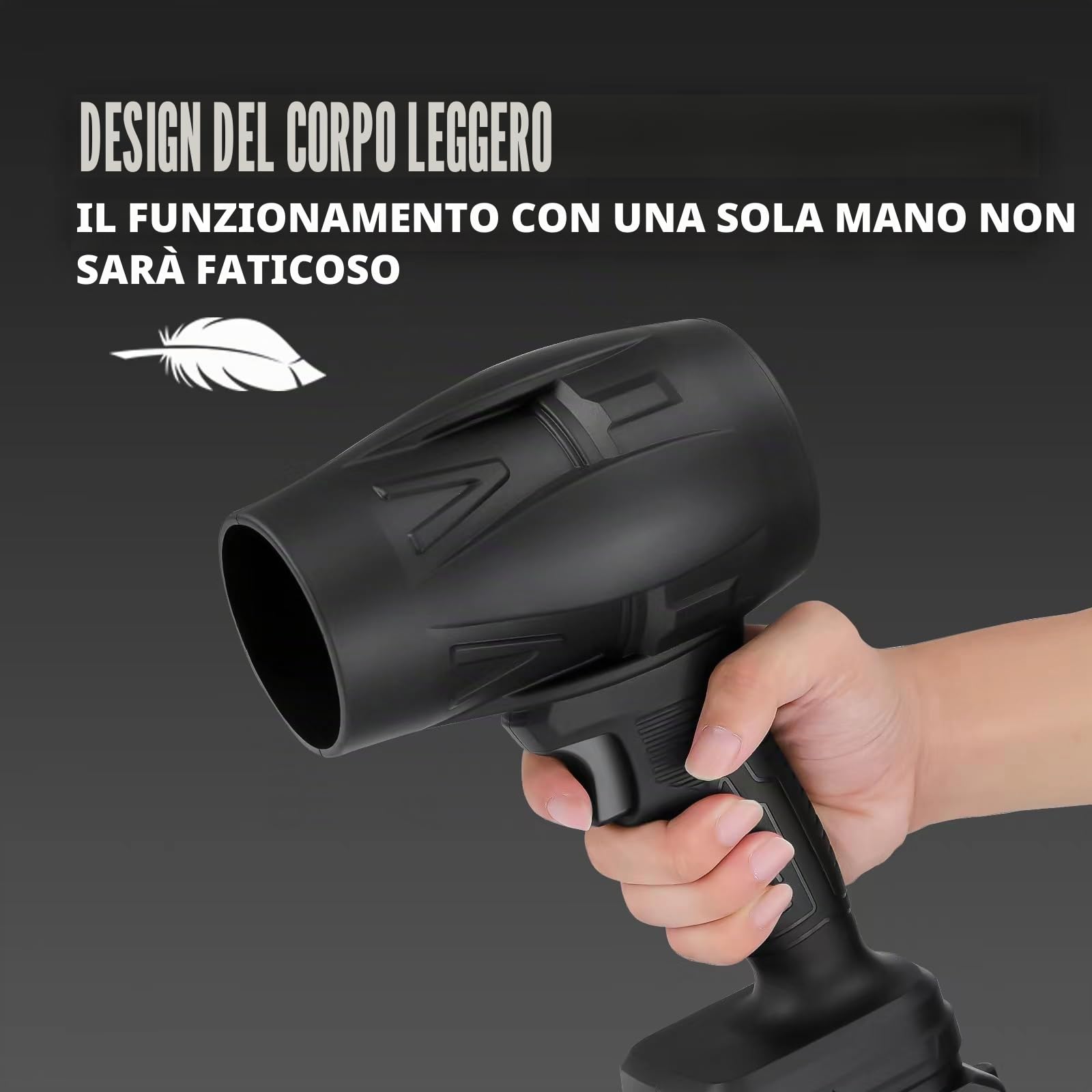 Piccolo soffiatore senza fili 130.000 giri/min, soffiatore elettrico portatile, mini jet a secco con 2 batterie, per tastiera computer all'aperto, auto, casa