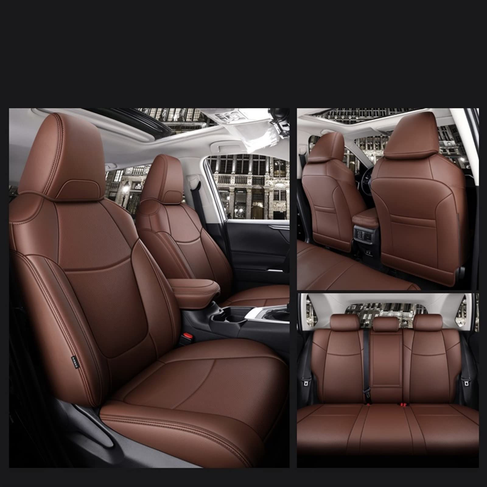 NOHEEU Car Accessories Seat Covers Full Set Leather Specific For Toyota RAV4 Corolla CHR Camry Accessories
