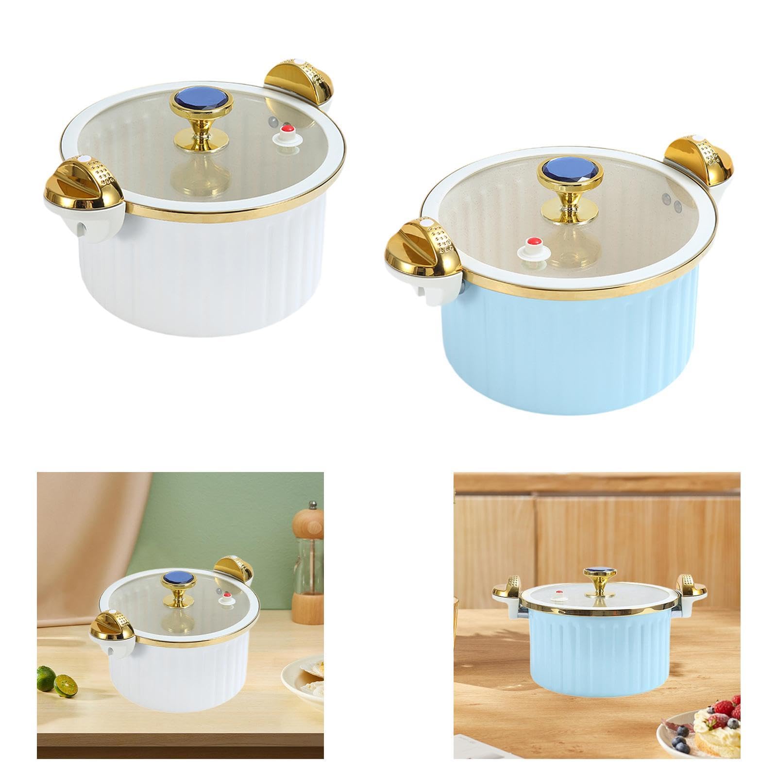 CALANDIS Cooking Pot 7L Noodles Bowl Easy Clean Slow Cooker for Tea Pasta Noodle Soup Blue-image-7