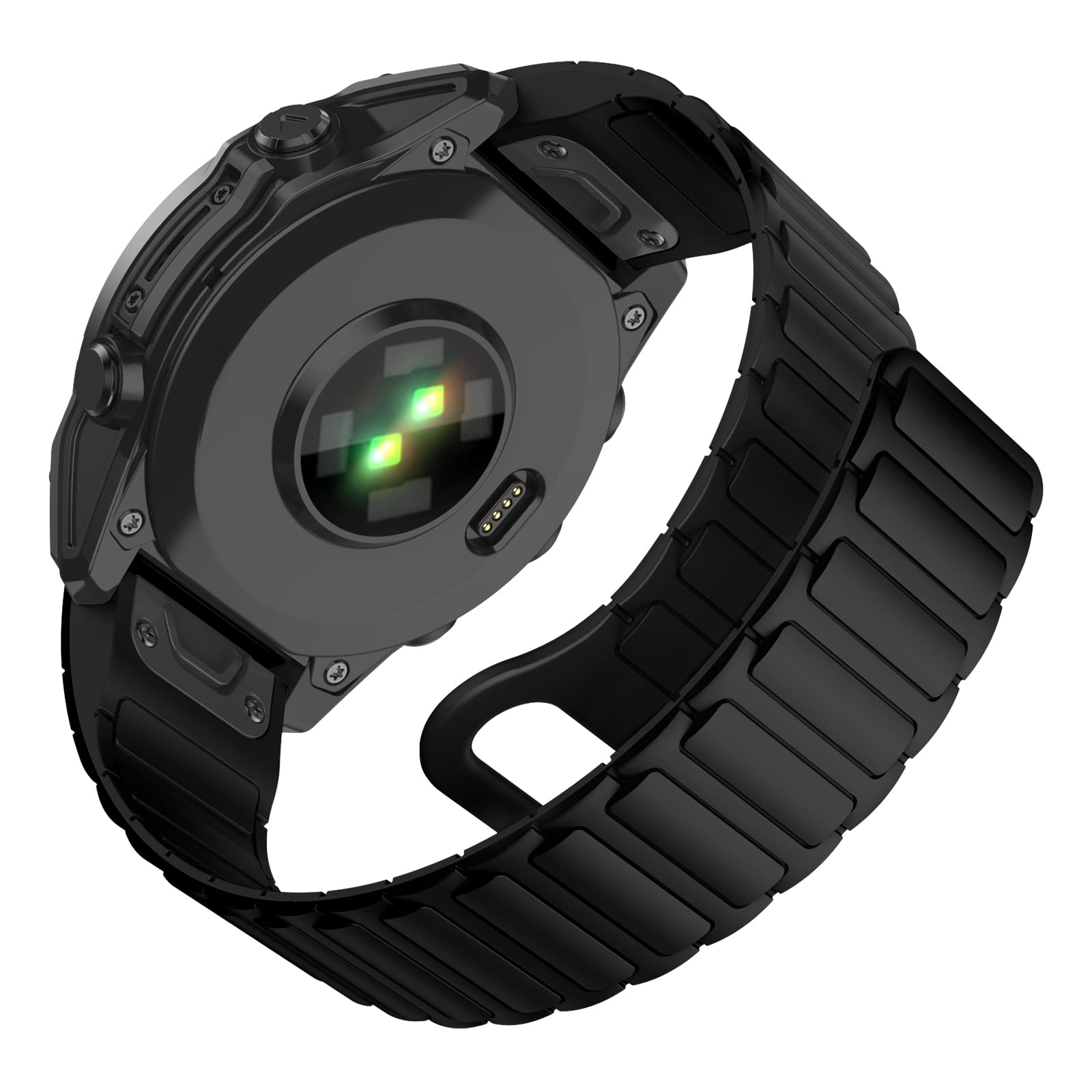 MYSNBKN 26 mm Quick Fit Silicone Magnetic Strap for Fenix 8 51 mm/Epix Pro 51mm/Fenix 7X/Fenix 7X Pro/Fenix 6X/Fenix 6X Pro/Fenix 5X/Fenix 5X Plus/Fenix 3/Fenix 3 HR, Soft Silicone Replacement Strap