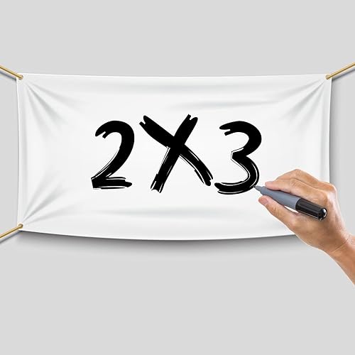 Blank Vinyl Plain Banner Waterproof NOT Polyester Fabric DIY PVC Flex Schools Home Office Store Advertising for Indoor & Outdoors (2X3 feet (HXW))