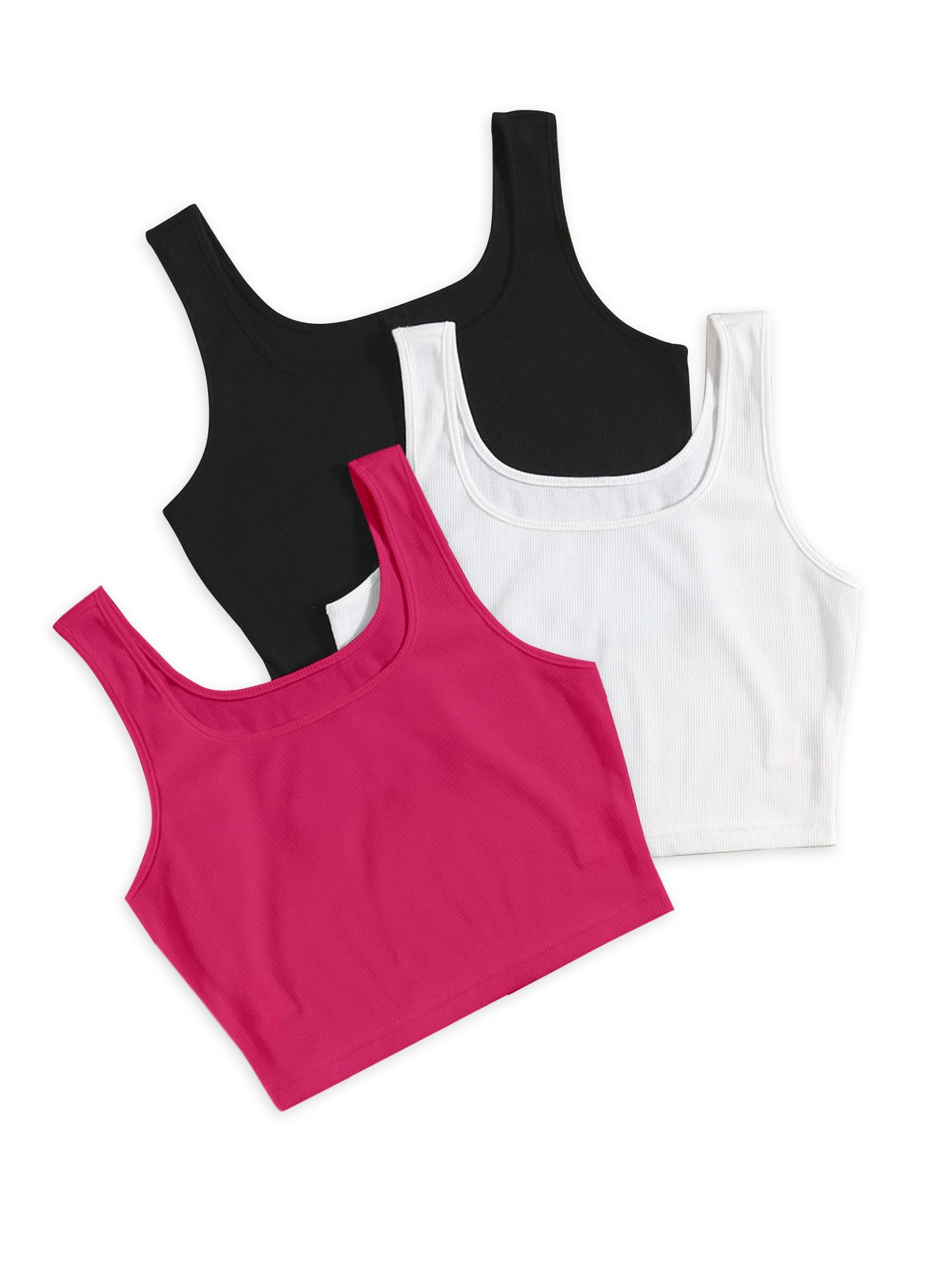 BERRY BIRD® Stylish Women's Sleeveless Square Neck Ribbed Crop Tops for Gym, Beach,and Casual Stylish Wear Tank Top-(Multicolor)-image-36
