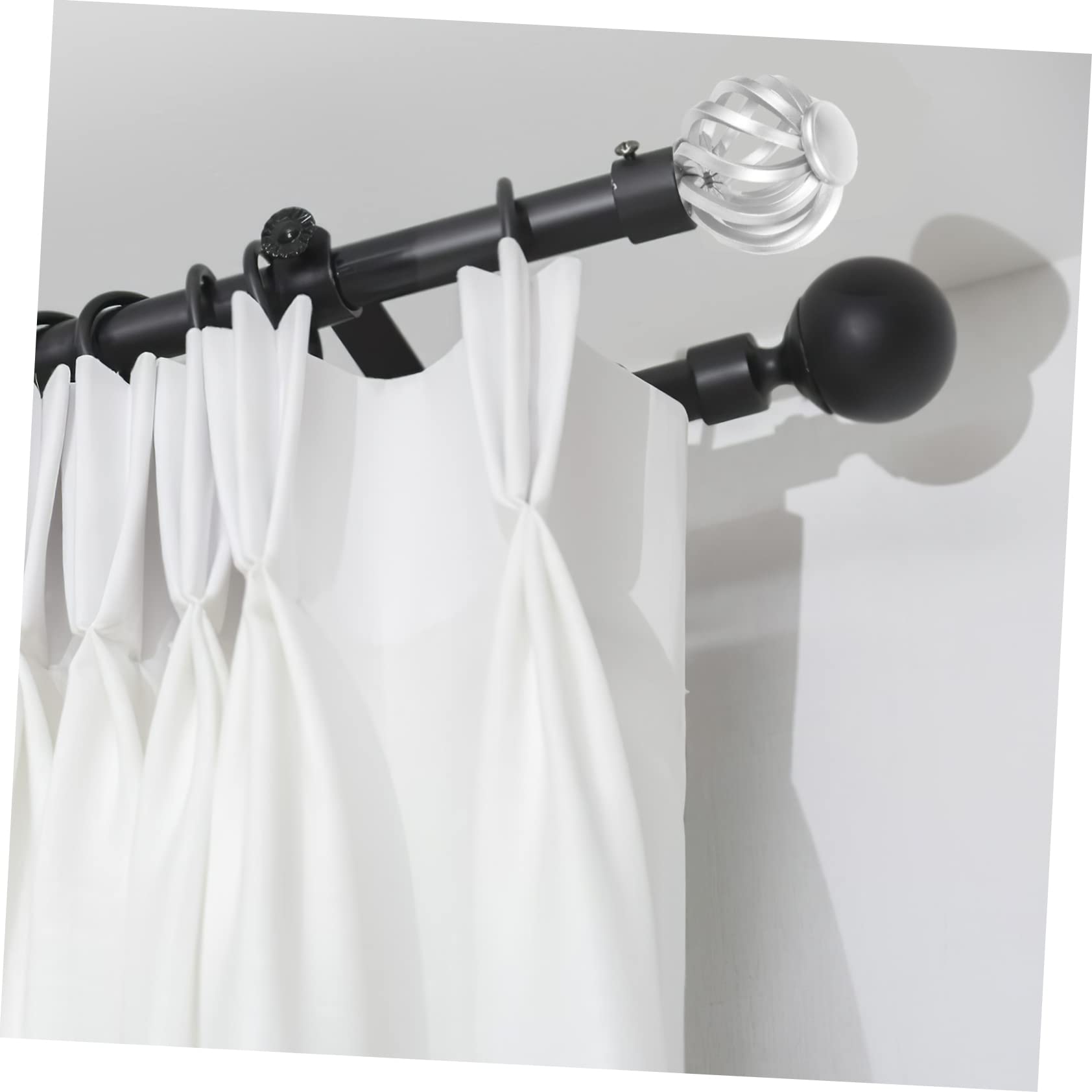 MAGICLULU Gardinenstangen Endkappen 4er Set - Vogelkäfig Design, Schwarz, Dekorativ