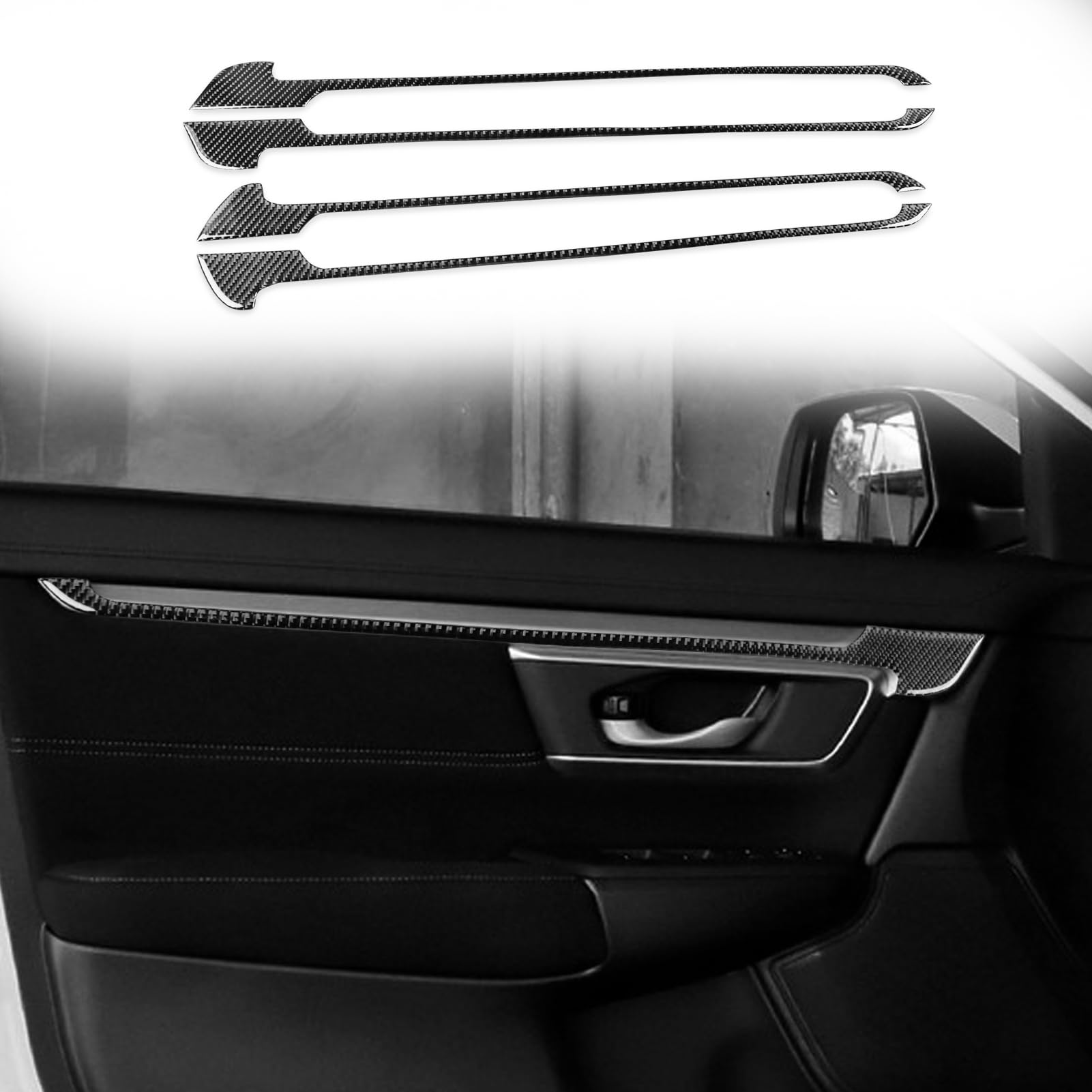 Real Premium Carbon Fiber Compatible with Honda CRV 2017 2018 2019 2020 2021 Accessories Car Inner Door Panels Cover Sticker Decal Auto Interior Trim