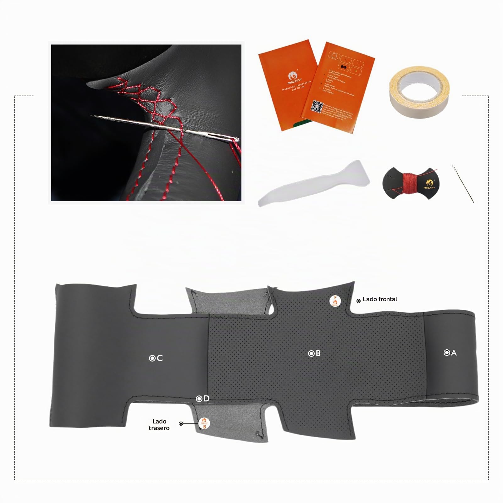 MEWANT Funda de Volante a Medida para Coser Nissan Navara