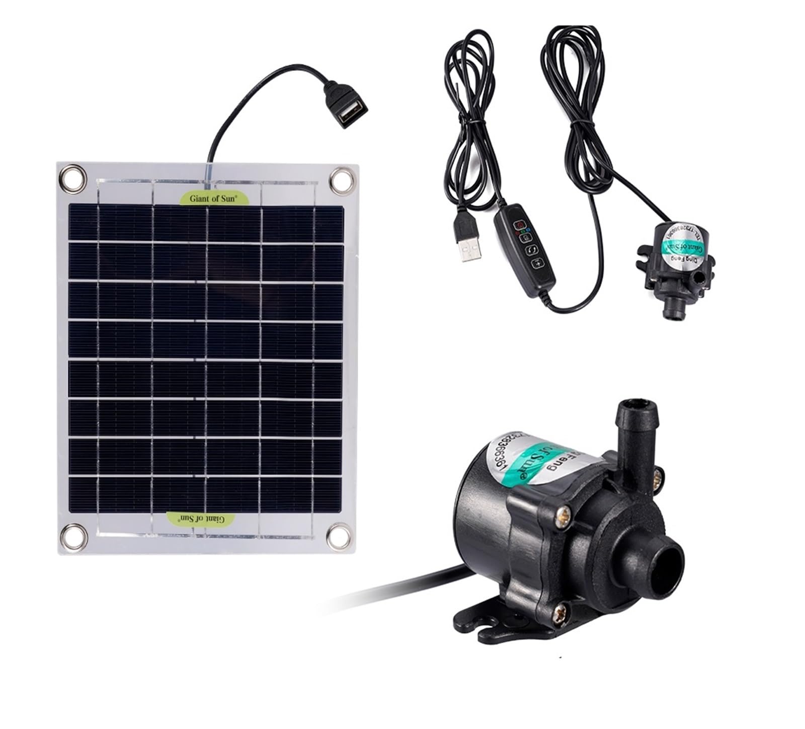 Bomba de agua Solar de 50W, Panel Solar sin escobillas, Kit de piscina de agua for peces, decoración de jardín de 12V, fuente alimentada por piscina, estanque, acuario(With 10A controller)