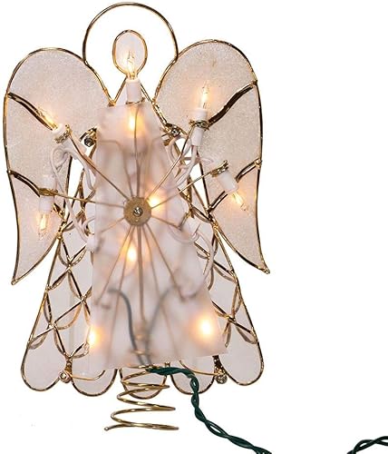 Miniatura 2 de Kurt S. Adler 9.5 pulgadas UL 10-Light Capiz Angel Treetop