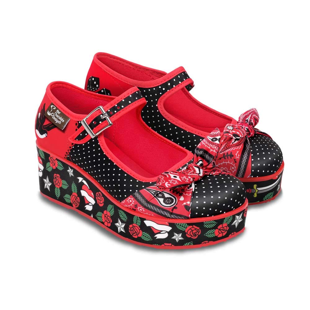 Hot Chocolate Design Chocolaticas Funky Canvas Women's Mary Jane Flat Shoes — view 104
