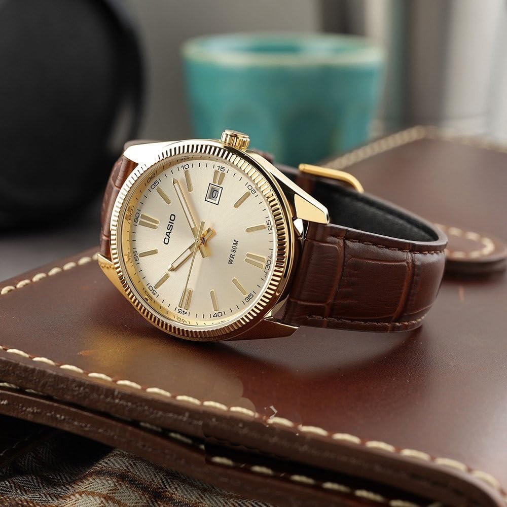 Casio Kollektion MTP-1302PGL-9AVEF Lederuhr