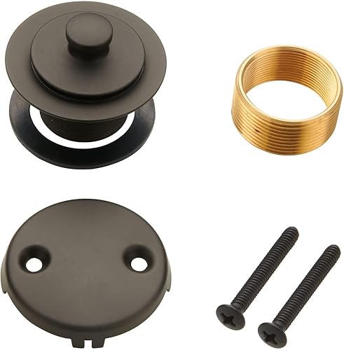 Kit de conversión de desagüe de bañera de bronce, kit de ajuste de drenaje de bañera giratorio WELLUP Lift and Turn con placa frontal de