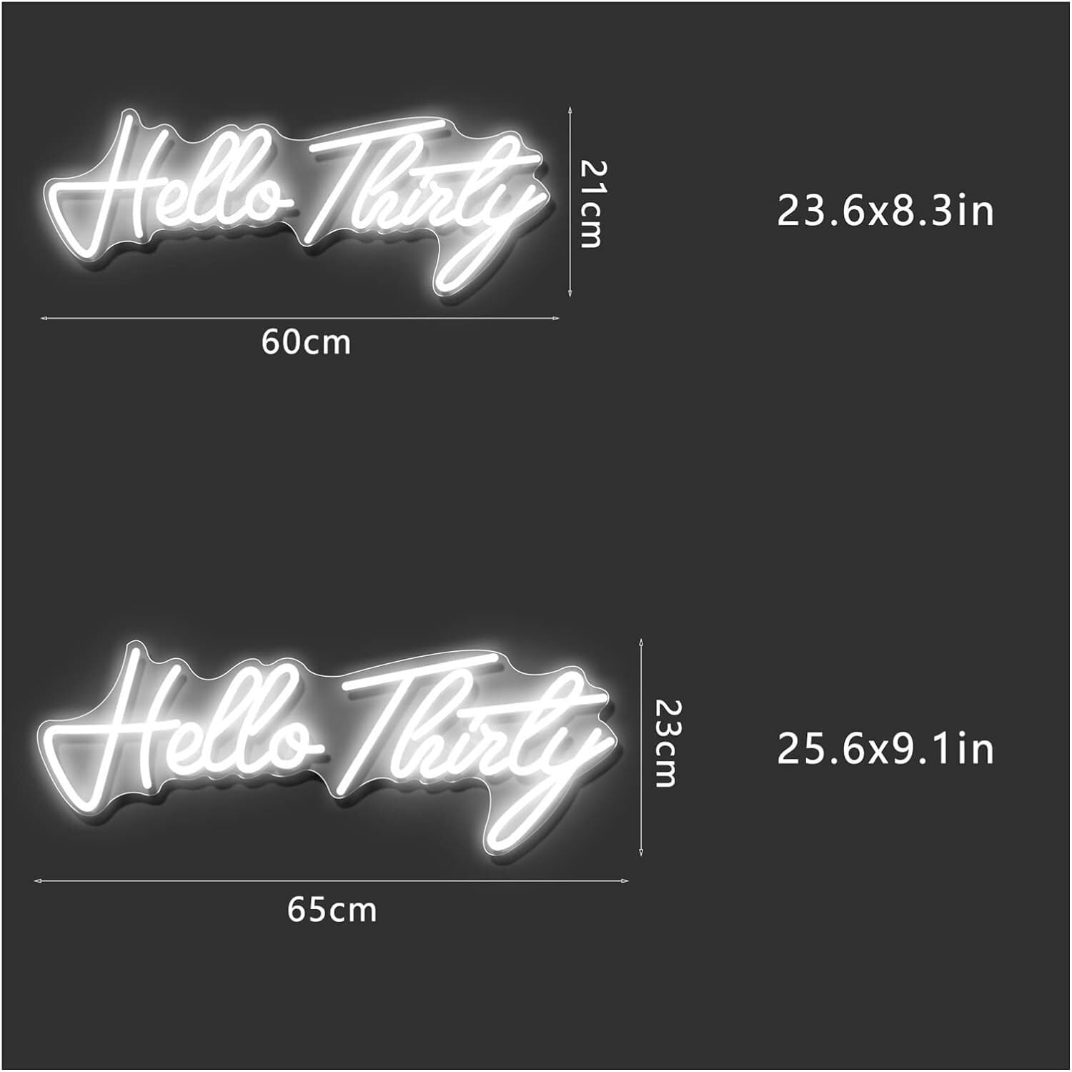 Cartel de neón personalizado, LED de acrílico grande, decoración de pared para dormitorio, barra de boda, fiesta al aire libre(65X23CM)