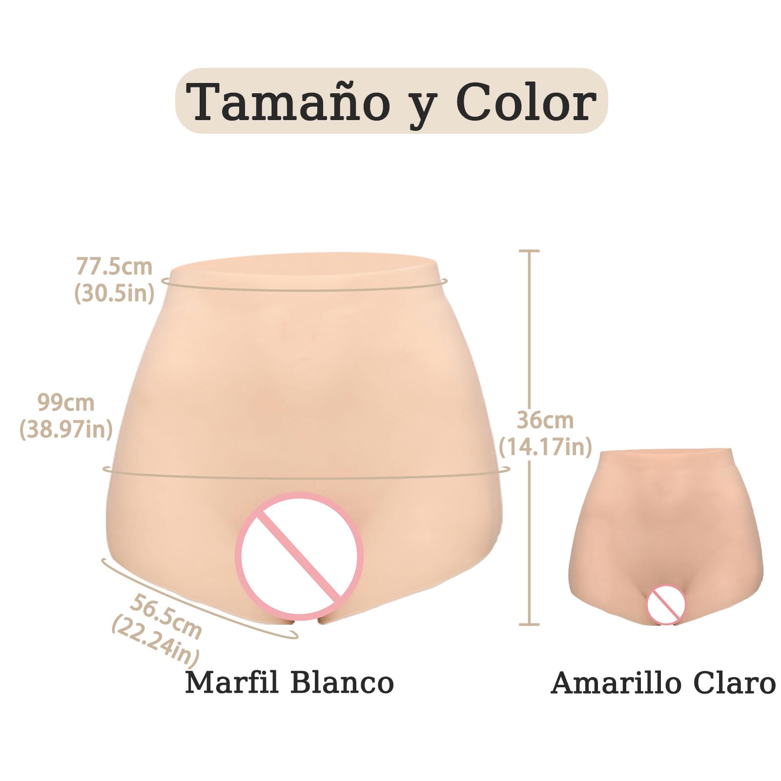 CYOMI Bragas de Silicona Silp Gaff Camle Toe Pad Enhaner Panties para Aplicable a Crossdresser Drag Queen Cosplay Mastectomía (Amarillo Claro)