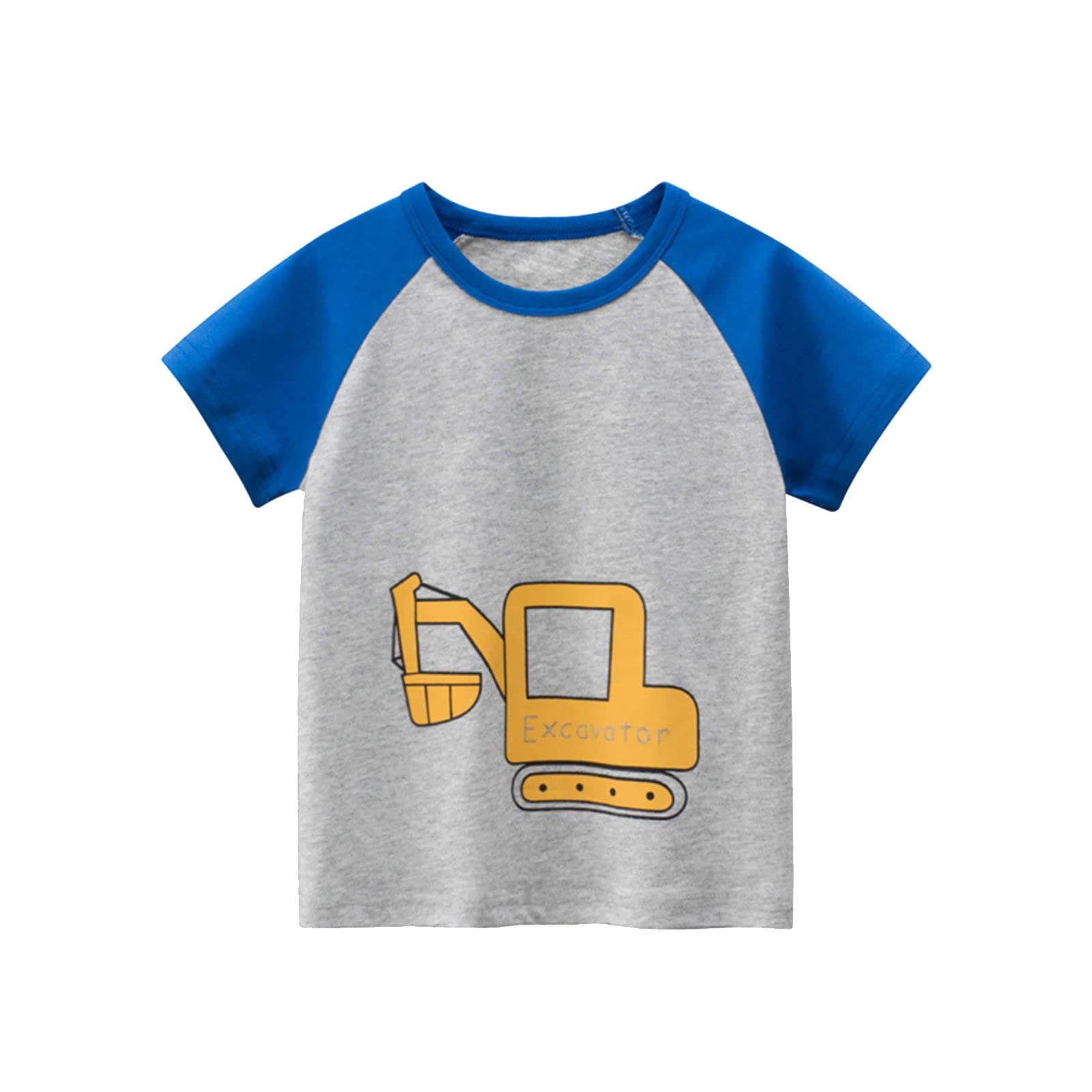 Boy Girl Short Sleeve Graphic Tee Shirts Kids Toddler Baby Crewneck T-Shirt Tops Soft Cotton Blouses (Blue, 2-3 Years)