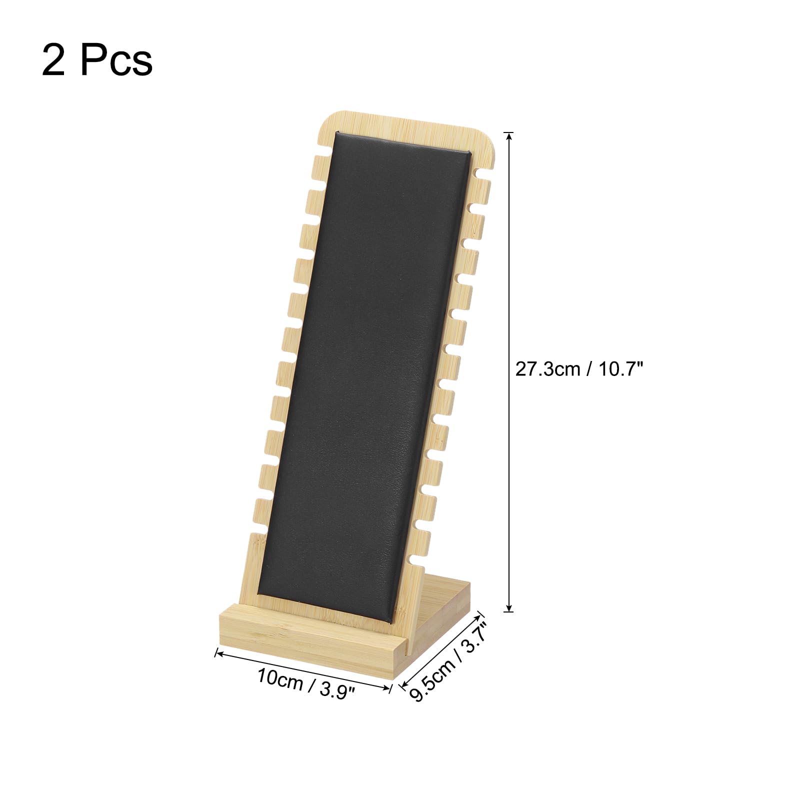 uxcell 2pcs Wooden Necklace Display Stands for Selling, Tabletop Jewelry Display Boards, Necklace Bracelets Chains Organizer for Women Gift Black