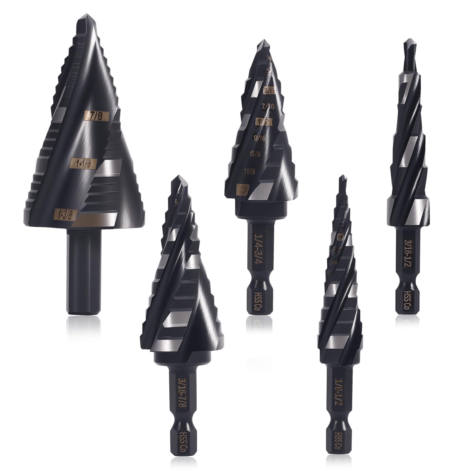 Step Drill Bit (Metric) Hss Drill Bit for Aluminum, Wood, Plastic, Metal