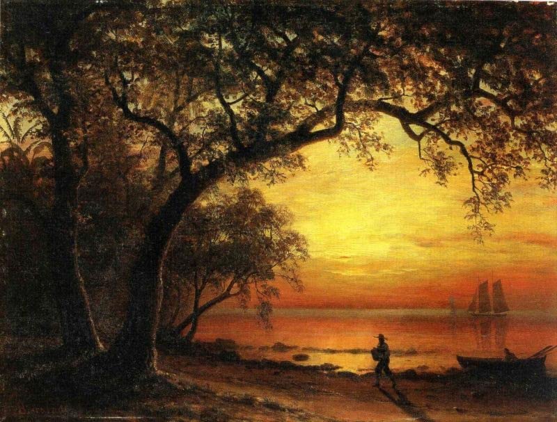 Tableau Albert Bierstadt New Providence Pour Habiller un Mur Vide