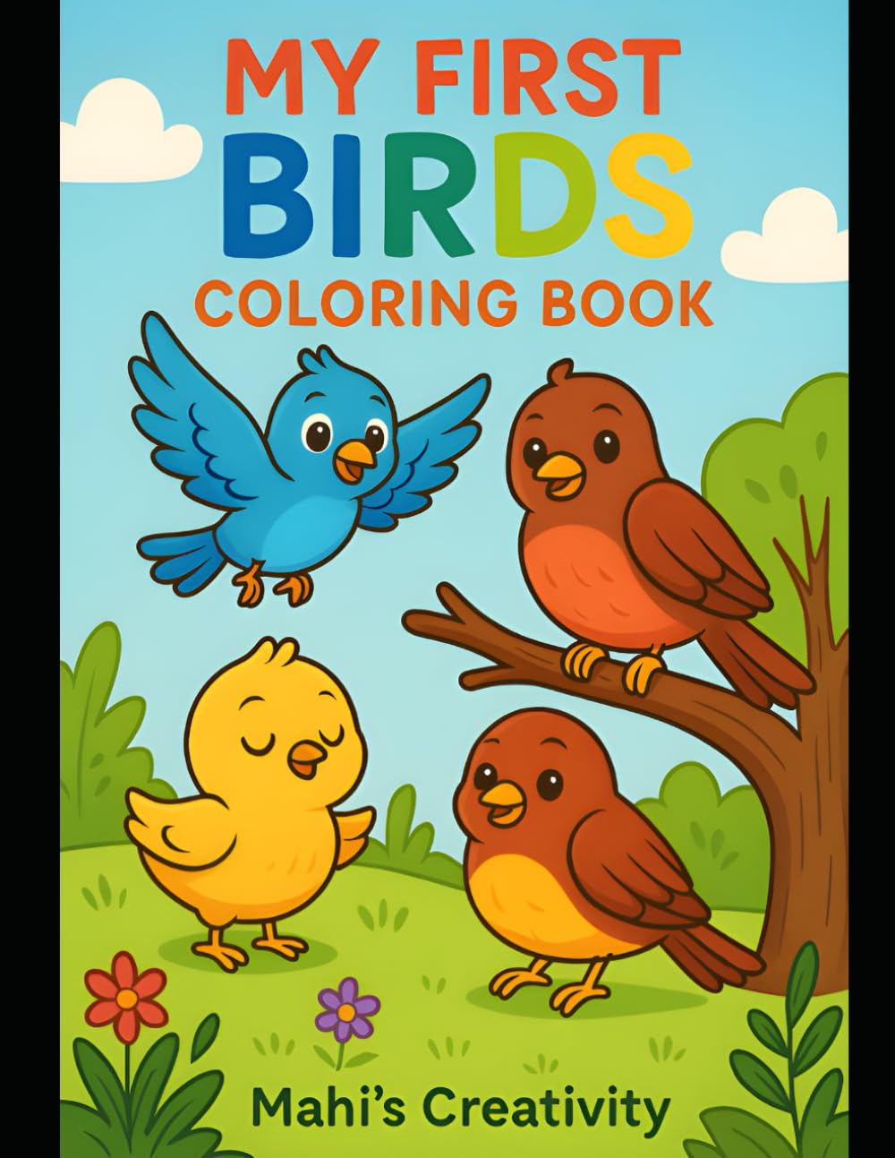 colorful birds: Fun Coloring book for kids Aged 3-6: Fun and Easy Coloring Pages for Toddlers and Preschoolers Aged 3-6.