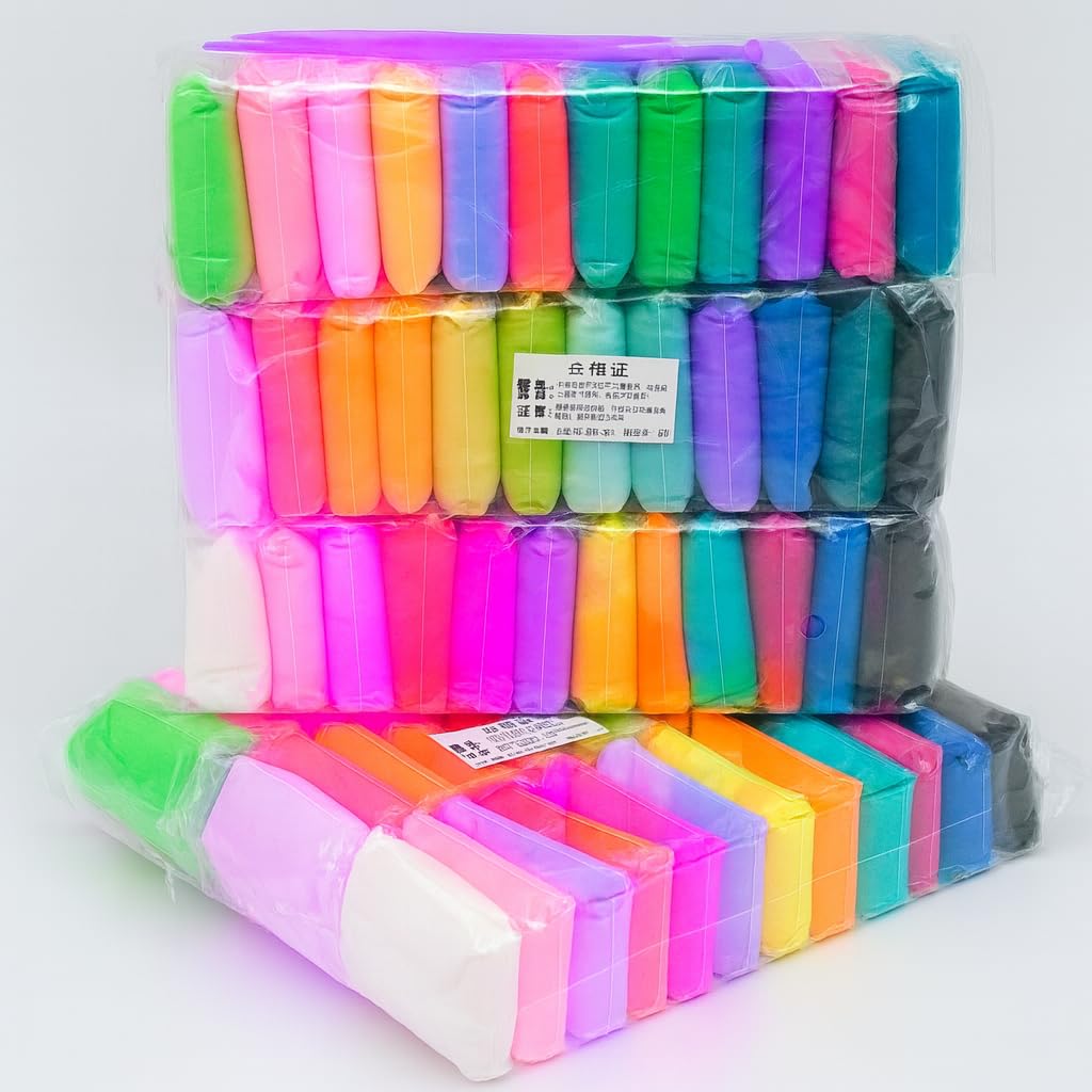 24 Pcs Air Dry Clay for Kids (3–10 Years) | Super Soft Foam Clay | Non-Toxic Air Dry Clay for Craft, DIY Models & School Projects | Lightweight Super Clay Set for Creativity 4