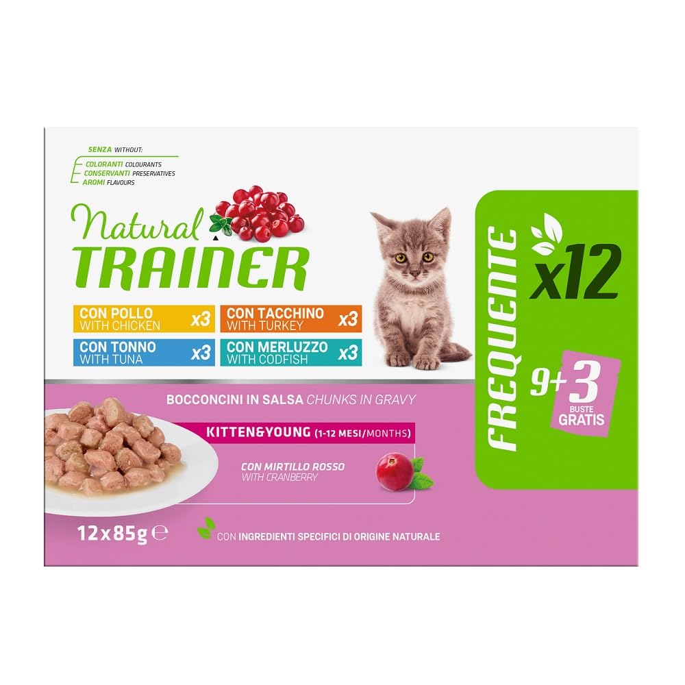 Natural Trainer Cibo Umido per Gattino Multipack Kitten 12 x 85
