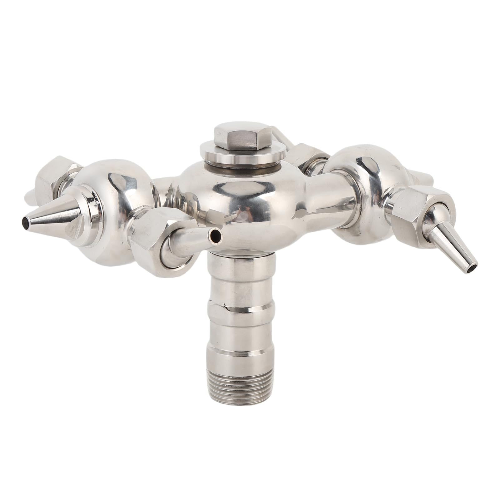 Bewinner Bote de Bola de Pulverización de Limpieza de Acero Inoxidable 304, Rosca Macho DN25, Boquilla de Limpieza de Tanque Giratoria de 360°, Bocina de Circulación Accionada por Retroceso para