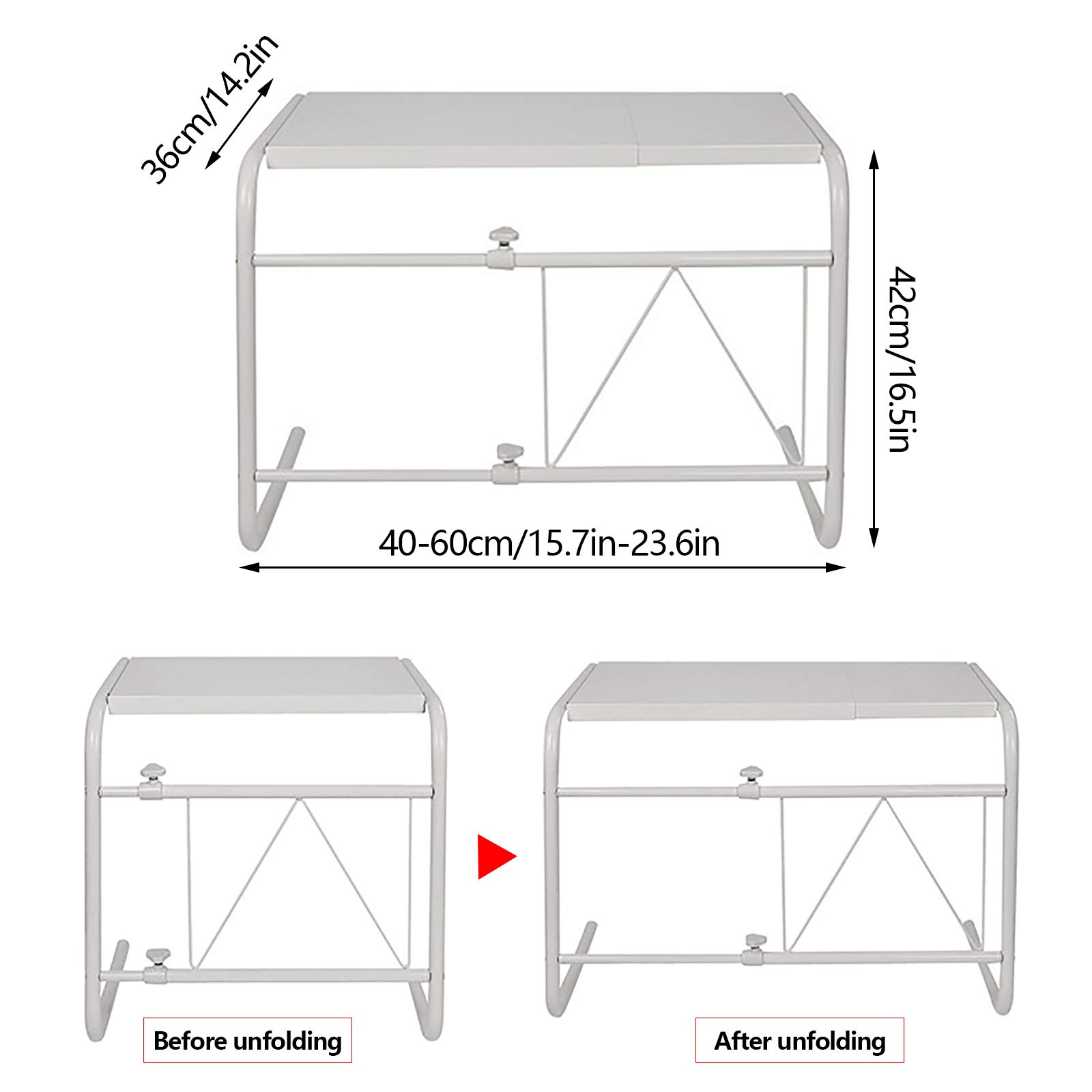 Étagère à micro-ondes extensible à 2 niveaux en acier au carbone Étagère de cuisine extensible Support micro-ondes multifonction Étagère de cuisine Organisateur