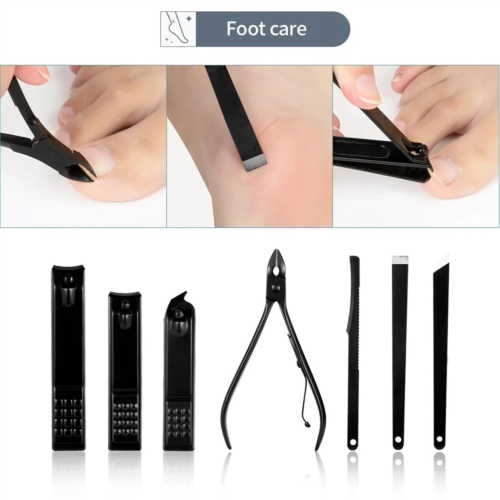 Zestaw do manicure Narzędzia Obcinacze do paznokci ze stali nierdzewnej Trymer do uszu Zestaw do pielęgnacji Manicure Pedicure Nożyczki Pęseta Narzędzia do paznokci Zestaw z czarnym tra Obcinacz do