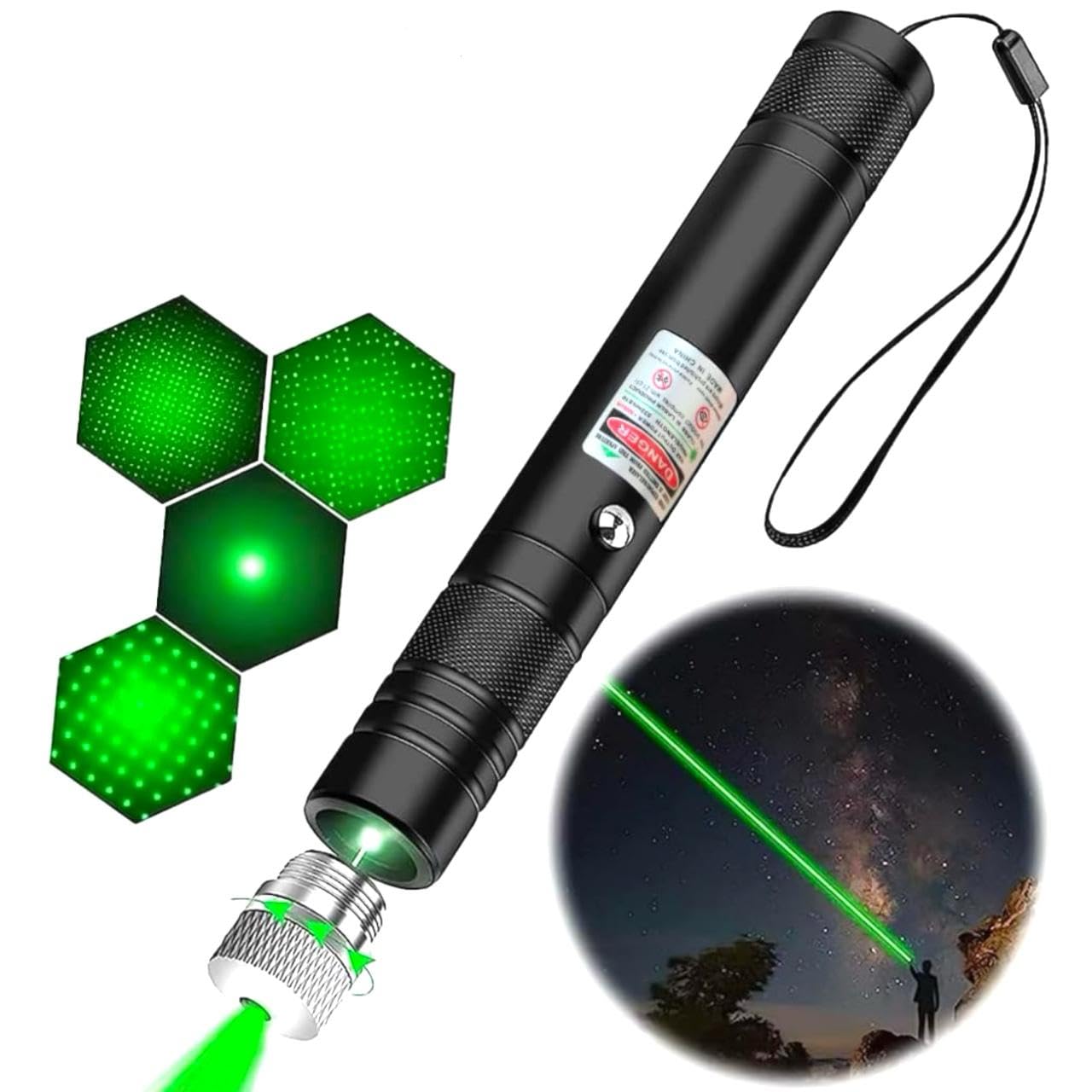 ForeverMore Green Laser Pointer Pen with Adjustable Cap – Teaching Pen with Beam, Laser Light Projector for Classroom, Presentations, Professional Use, Precise Green Beam Laser Light