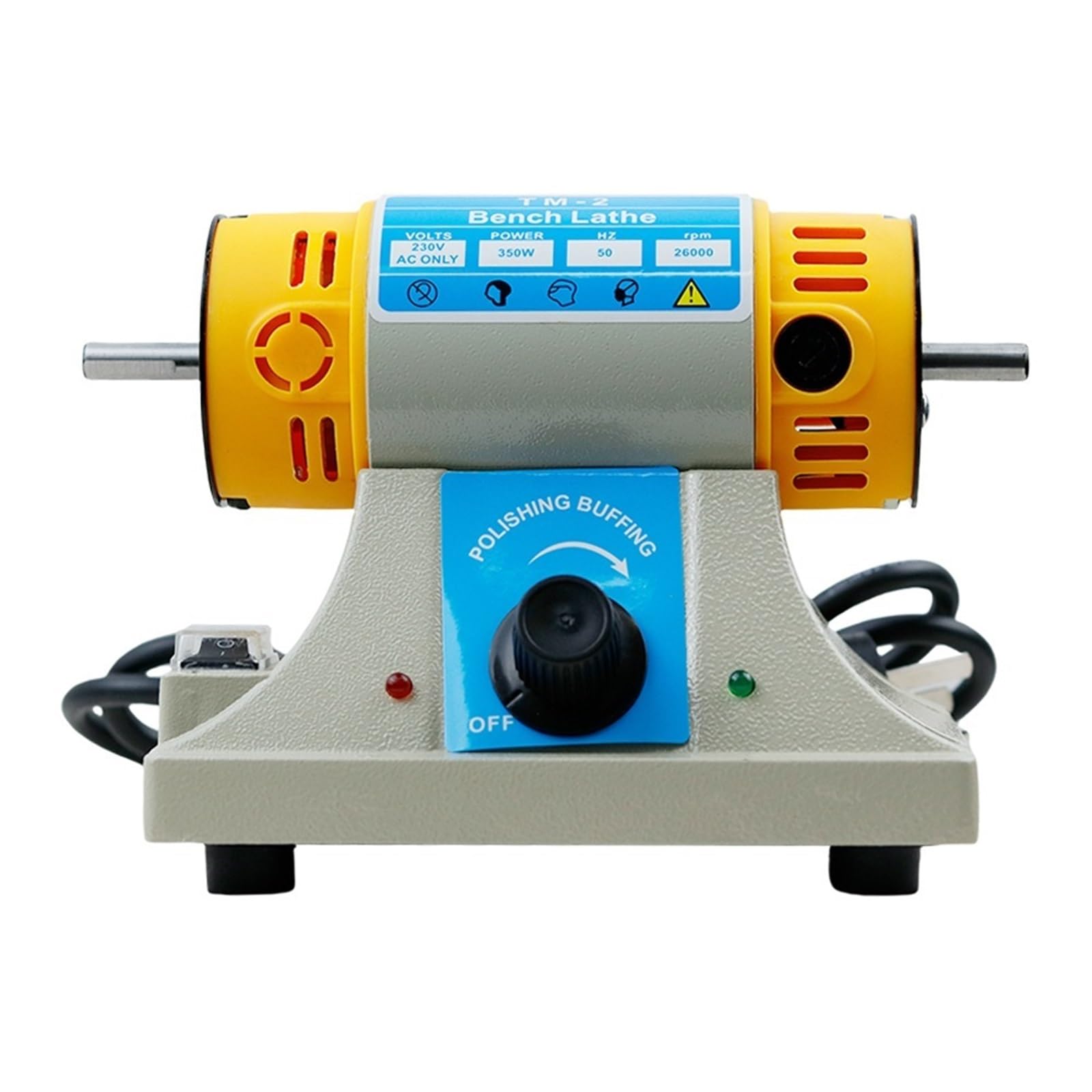 CUDTAPI 350W Stone Polishing Machine DIY Woodworking Jade Jewelry Bench Lathe Machine Grinding Machine Sanding Tools TM-2