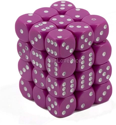 DND - Juego de dados Chessex D&D de 0.472 pulgadas, opacos, color morado claro y blanco, juego de dados poliédricos de plástico para Calabozos y