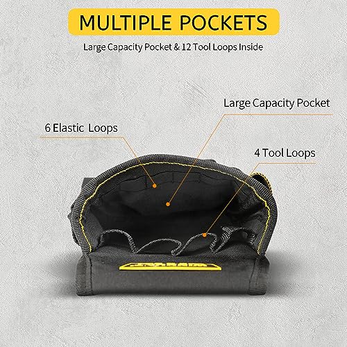 WINHUNT Tool Belt Pouch, Electrician Pouch 18 Pocket with Adjustable Nylon Belt 15x4x22cm Black (18 Pockets) 6 WINHUNT Tool Belt Pouch, Electrician Pouch 18 Pocket with Adjustable Nylon Belt 15x4x22cm Black (18 Pockets) - Image 6