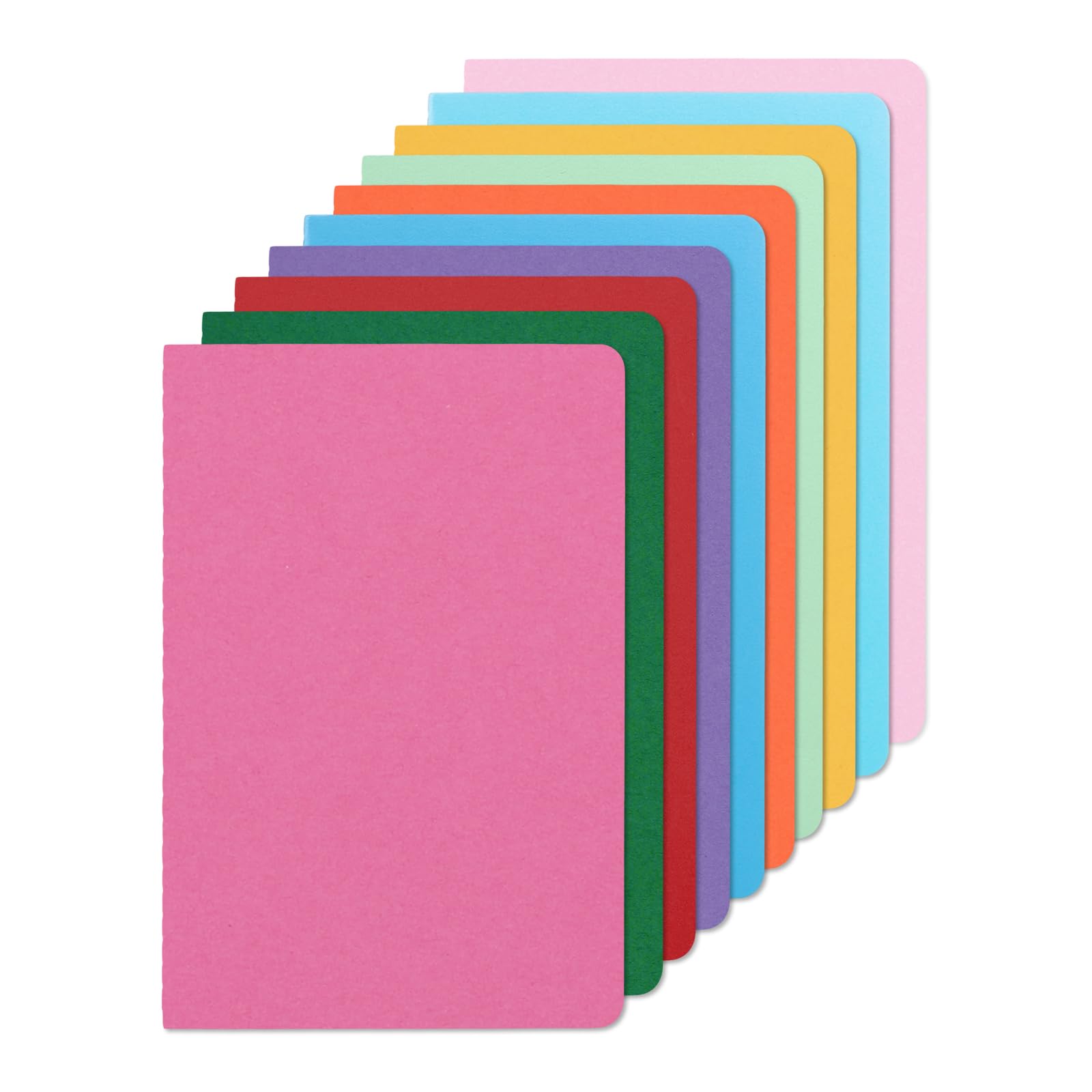 Thboxes 10Pcs A5 Lined Notebooks, 60 Pages(30 Sheets) Each Soft Cover Lined Notepad Multipack Notebook for Students Travelers Making Plans, Writing Memos (10 Mixed Color)
