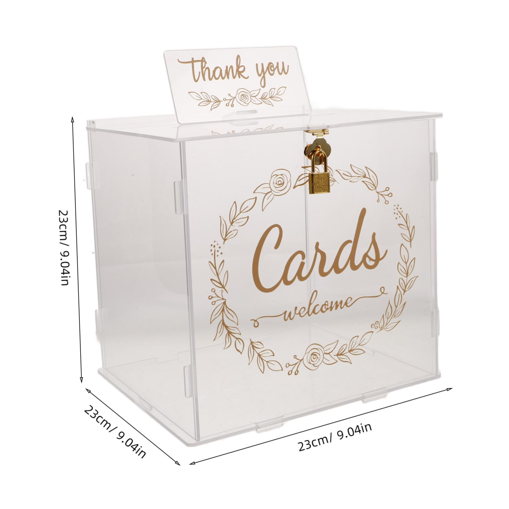 Acrylbox für Hochzeitskarten und Fotos mit Schloss Durchsichtige Kartenbox für Geldgeschenke und Erinnerungen bei Hochzeitsfeiern
