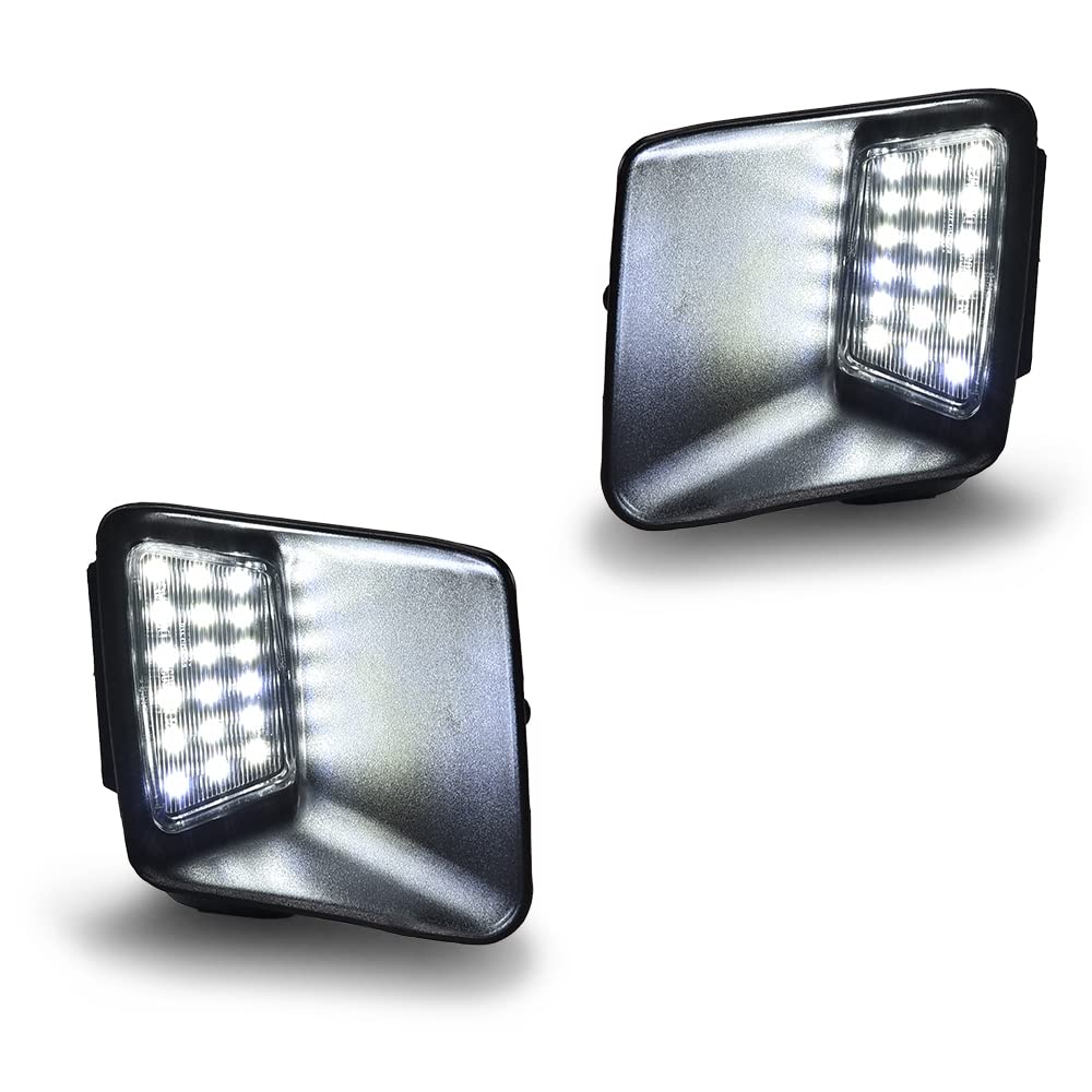 CNNELL License Plate Lights Assembly Compatible with 2004 2005 2006 2007 2008 2009 2010 2011 2012 Chevy Colorado/GMC Canyon LED Rear Bumper license Plate Light Lamps Set Black