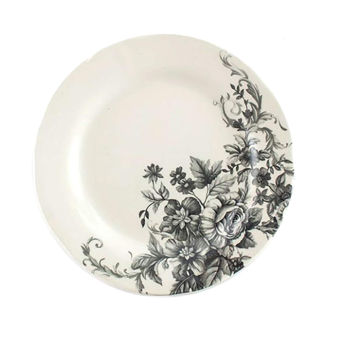 Georgeous Grey 1pc Multicolor Round Earthenware