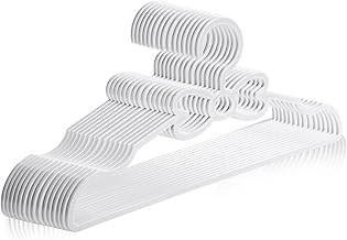 GROFFY Plastic Premium Clothes Hangers for Hanging Clothes, Hangers for Clothes Hanging,Hangers for Clothes in Wardrobe (White, Pack of 10)