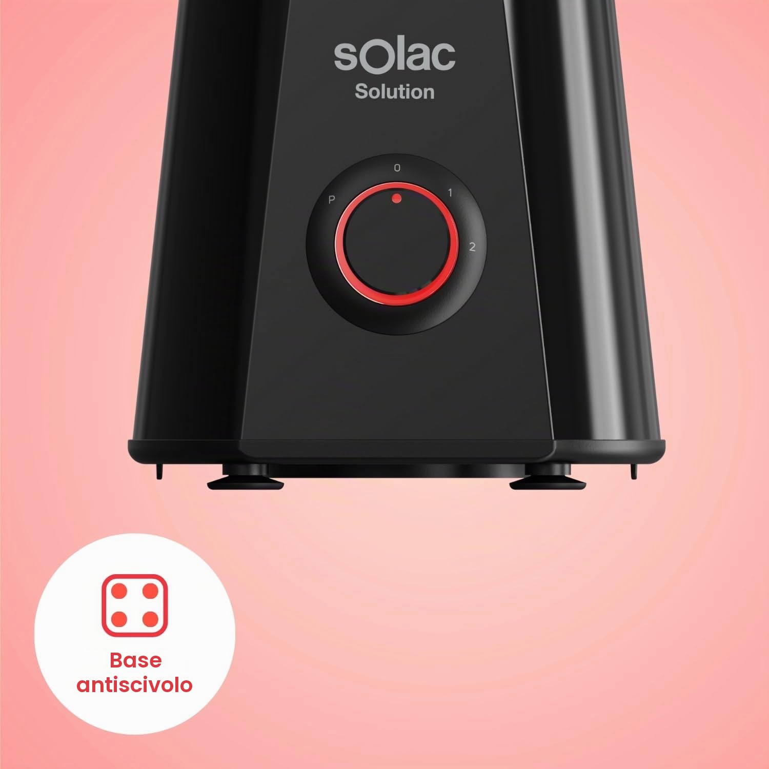 Solac Solution – Frullatore da Tavolo BV6785 | 1500W | Caraffa in vetro 1,5L | Lame inox a 4 fili | 2 velocità + Pulse | Funzione tritaghiaccio | Bicchiere dosatore 50ml | Lavabile in lavastoviglie