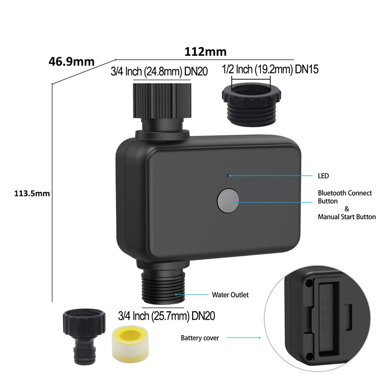 Temporizzatore dell'irrigatore Intelligente Timer Di Irrigazione IP55 Bluetooth WIFI Giardino Sistema Di Irrigazione Automatico Irrigatore A Goccia Valvola Di Controllo Smart Life Tuya Temporizzatore