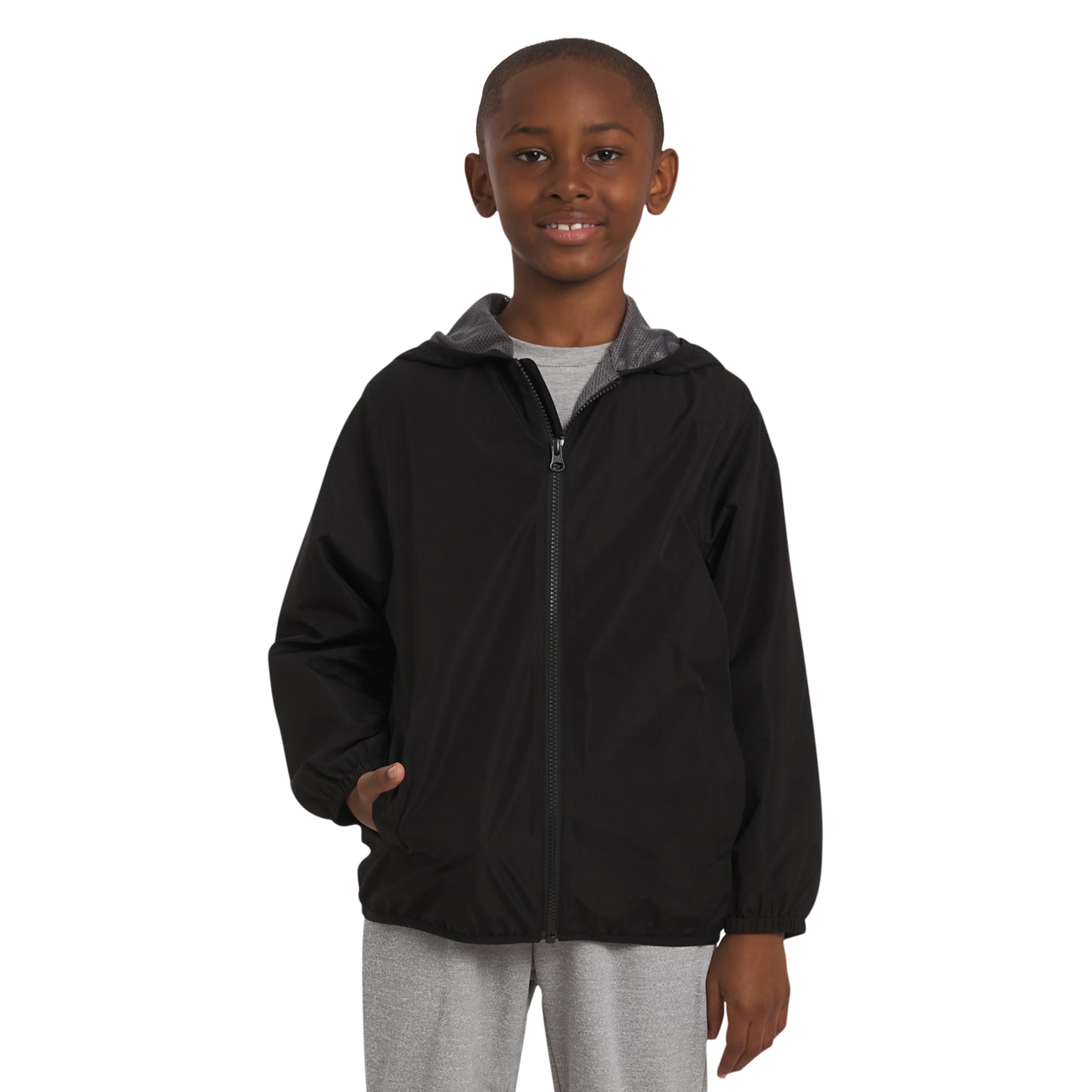 Lands' End Unisex Kids Lightweight Mesh Lined Weather Resistant Packable Rain Jacket