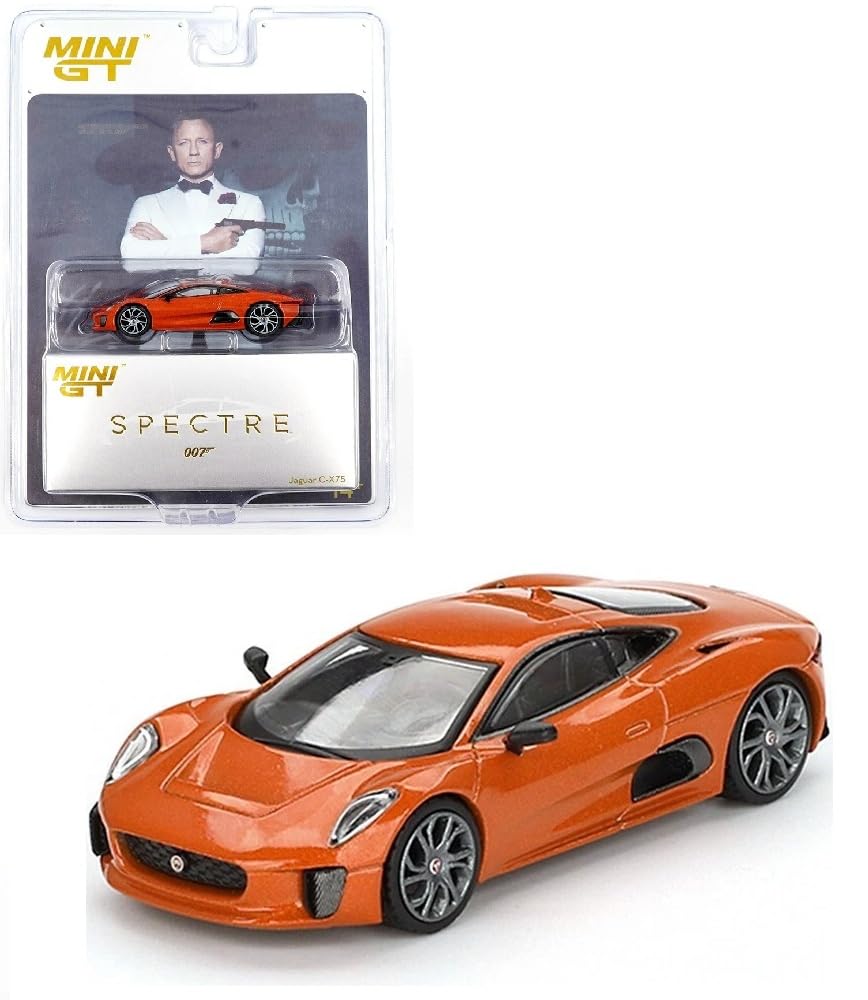 Diecast Model Car Compatible with Min GT 1:64 Scale Jaguar C-X75 James Bond 007 Spectre Limited Edition MGT00903