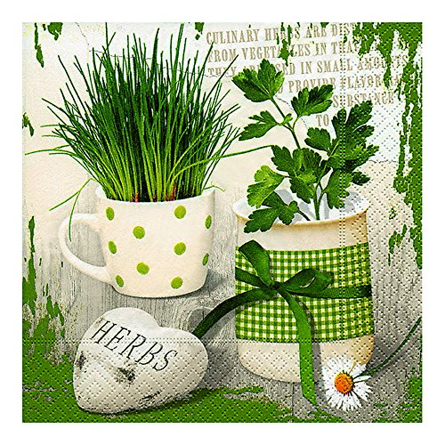 Preisvergleich Produktbild Motivserviette 33x33cm Kräuter