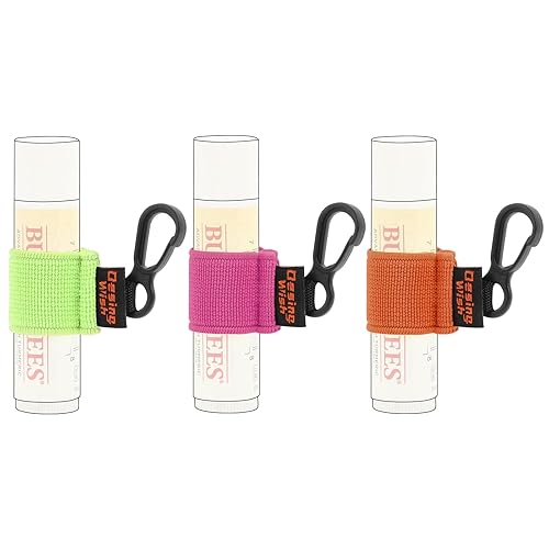 Desing Wish 3 piezas de mini lápiz labial para llavero de manga elástica para bálsamos labialesbrillo labiallápices labiales, fundas para bálsamo