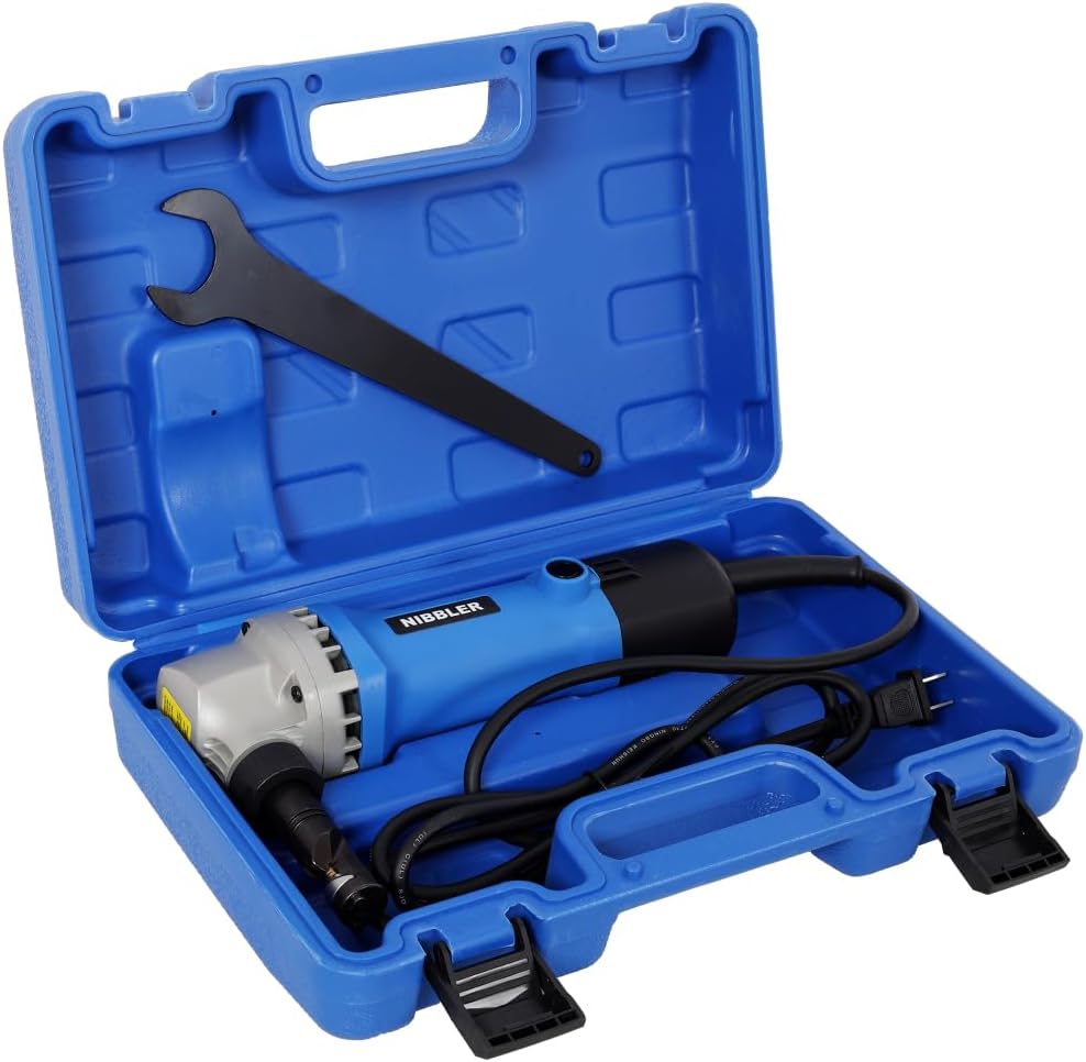 Sheet Metal Nibbler, Professional Nibbler Metal Cutter Tool with 360° Rotation, 16 Gauge Cutting Capacity, 2000RPM Speed, 120V Power Supply, Precise and Efficient Electric Sheet Cutter