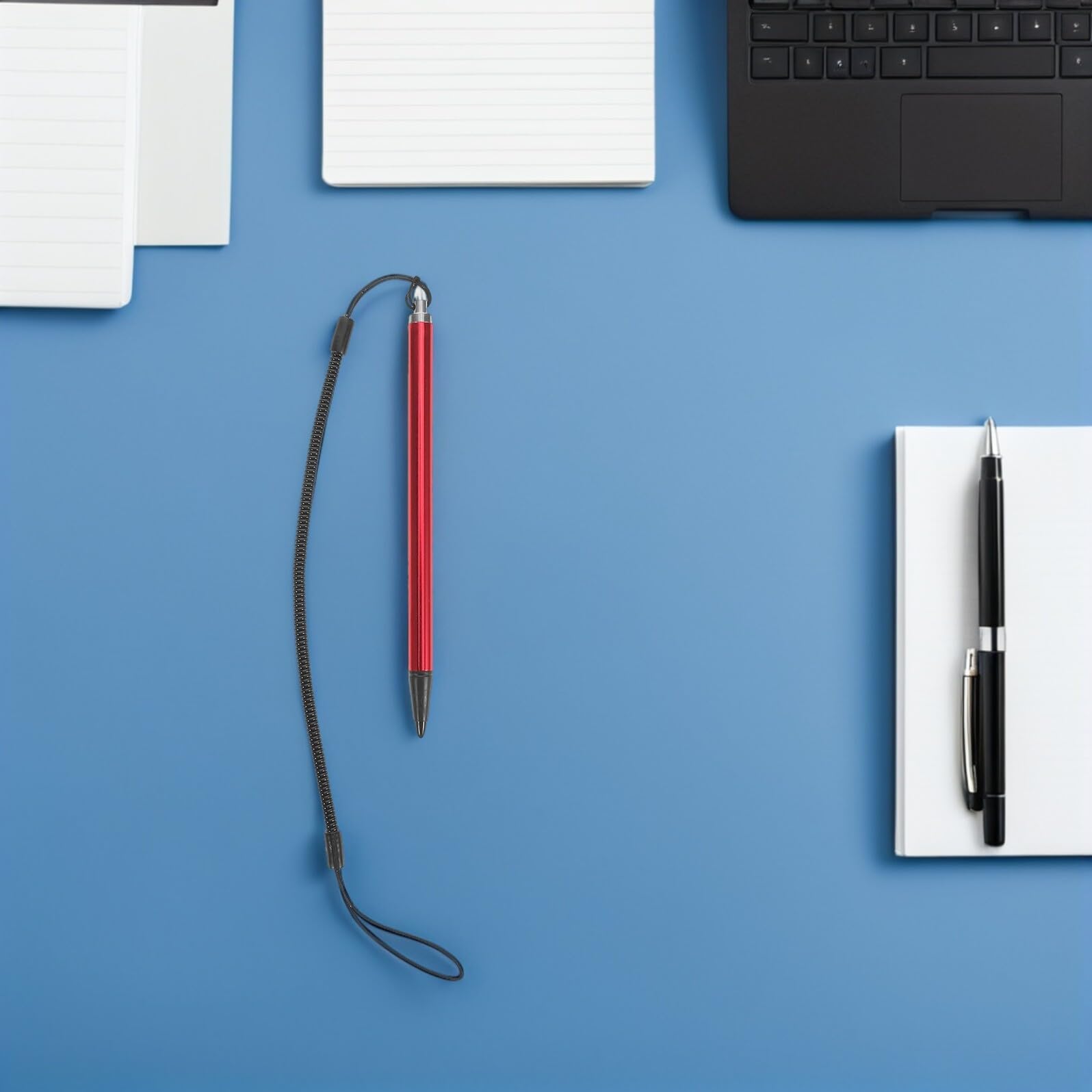 Penna Stilo per Touchscreen Resistivo 10 Pezzi in Alluminio Rosso | Molla a Spirale, Anti Smarrimento, Scrittura Precisa, per Tavolette Grafiche e Uso in Viaggio